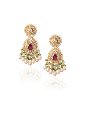 Atara Polki Long Earrings