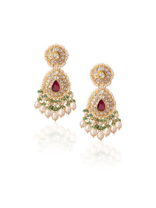 Atara Polki Long Earrings