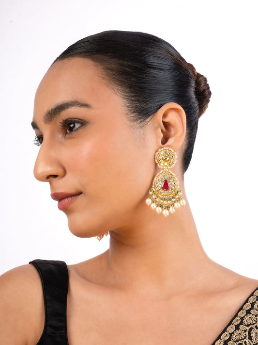 Atara Polki Long Earrings