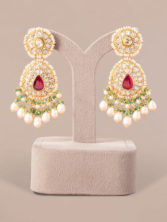 Atara Polki Long Earrings