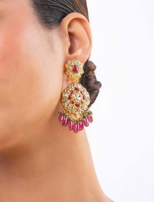 Savya Polki Long Earrings