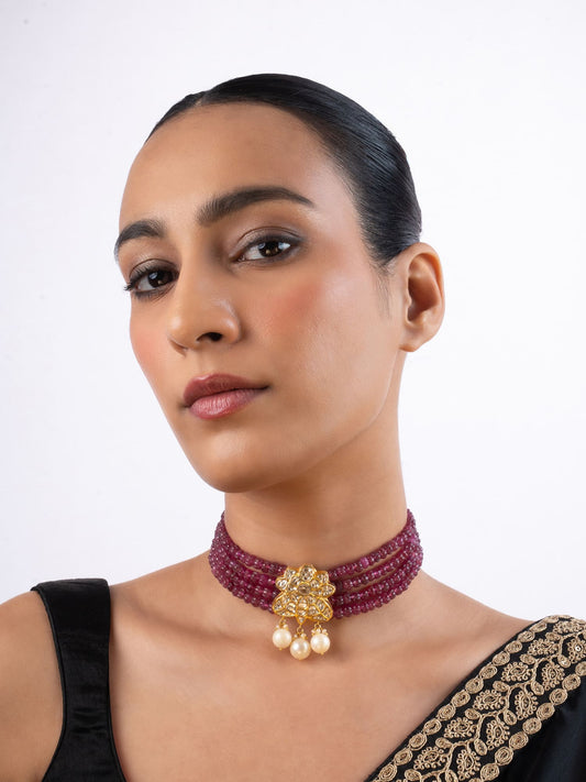 Warda Polki Bead Choker