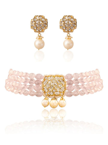 Mahira  & Shravya Polki Bead Choker Set