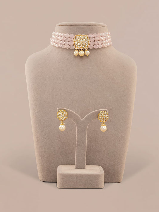 Mahira  & Shravya Polki Bead Choker Set