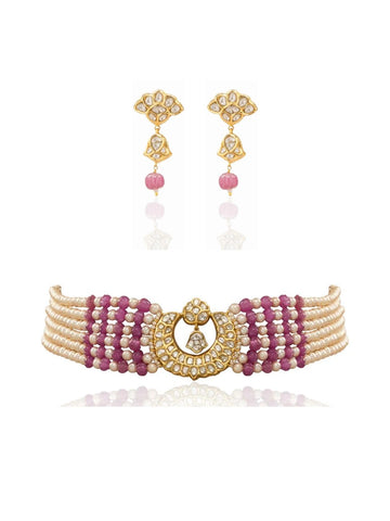 Satriya & Adila Polki Bead Choker Set