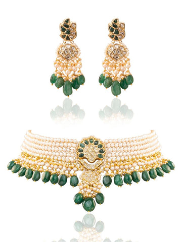 Minya & Olina Polki Bead Choker Set
