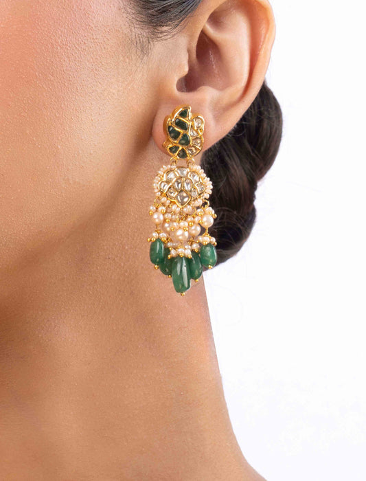 Olina Polki Long Earrings