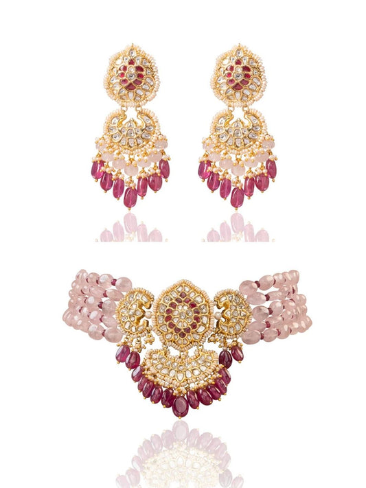 Evika & Leyana Polki Bead Choker Set