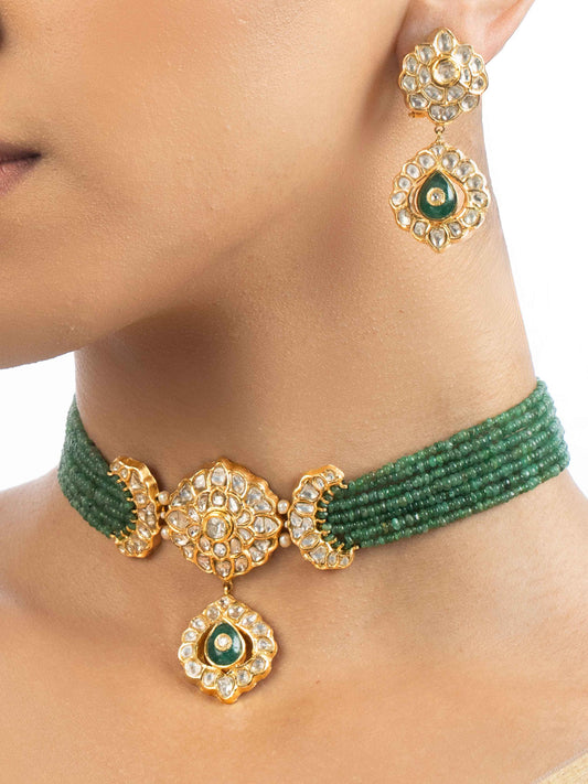 Dhanika & Sabaa Polki Bead Choker Set