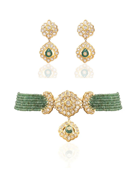 Dhanika & Sabaa Polki Bead Choker Set
