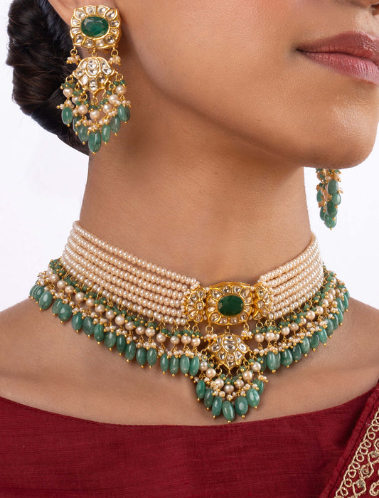 Eve & Radhya Polki Bead Choker Set