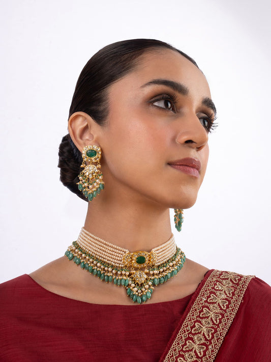 Eve & Radhya Polki Bead Choker Set