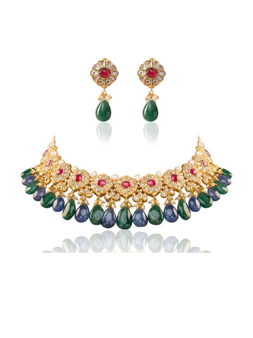 Celine & Yuvanta Polki U Necklace Set