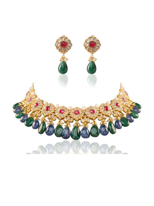 Celine & Yuvanta Polki U Necklace Set