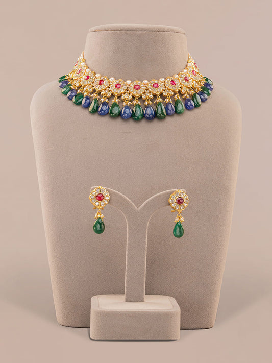 Celine & Yuvanta Polki U Necklace Set