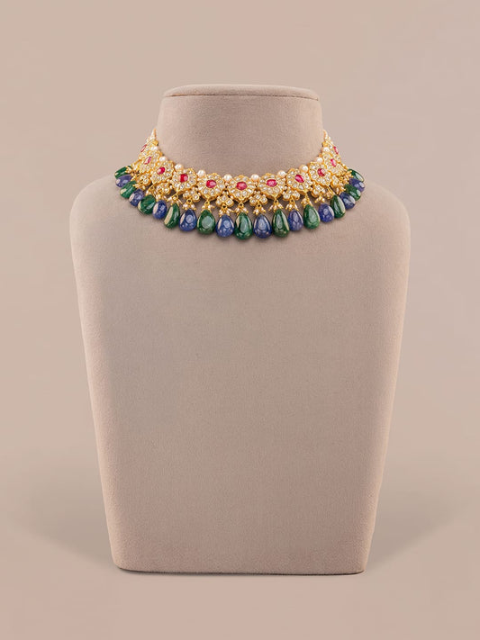 Celine & Sitara Polki U Necklace Set