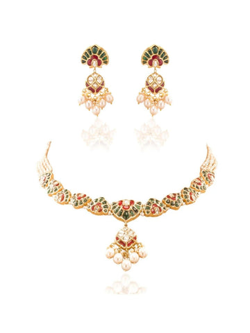 Sairaa & Divita Polki U Necklace Set