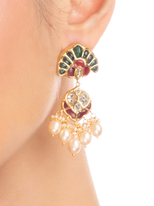 Divita Polki Long Earrings