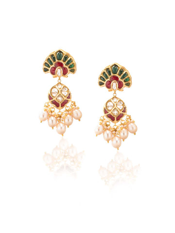 Divita Polki Long Earrings