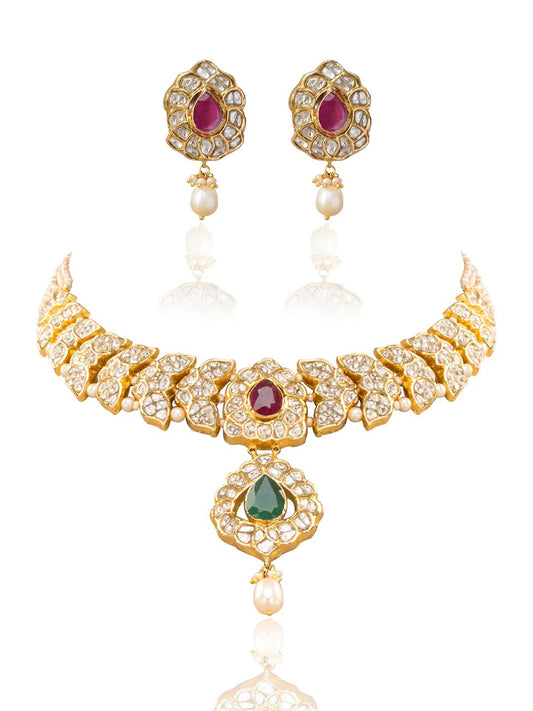 Anuri & Saanvi Polki U Necklace Set