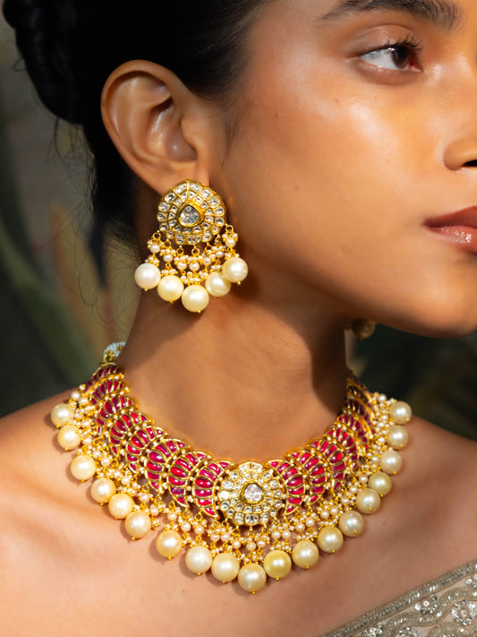 Ravira & Lavisha Polki U Necklace Set