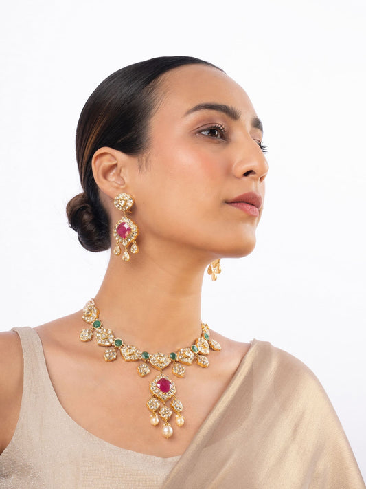Rida Polki Long Earrings