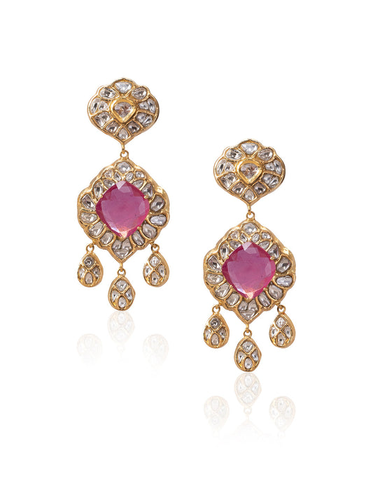 Rida Polki Long Earrings