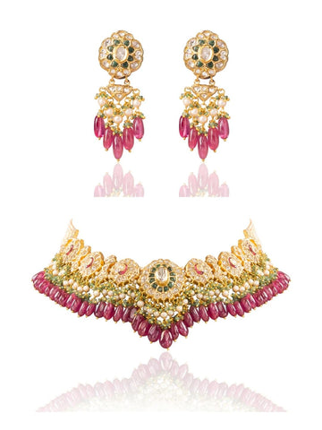 Misha & Noura Polki U Necklace Set