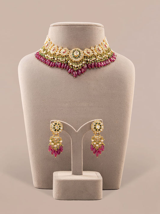 Misha & Noura Polki U Necklace Set
