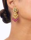 Noura Polki Long Earrings