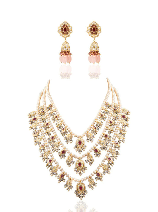 Rayana & Miraya Polki Long Necklace Set