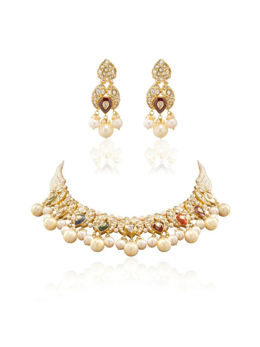 Ikiya & Solyn Polki U Necklace Set