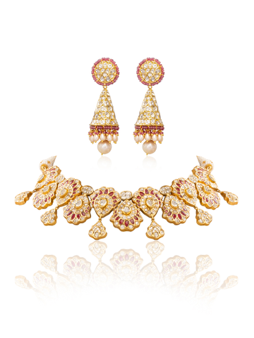 Nia & Idhika Polki U Necklace Set