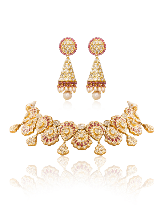 Nia & Idhika Polki U Necklace Set