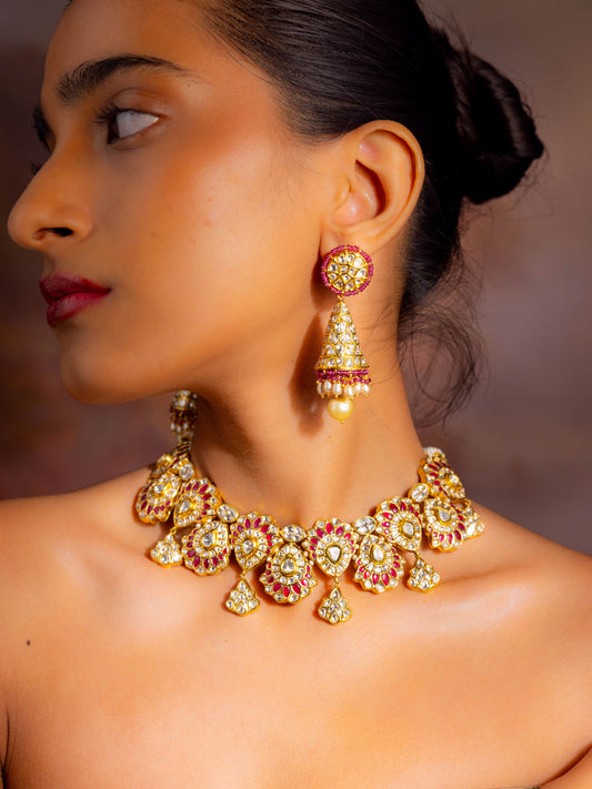 Nia & Idhika Polki U Necklace Set
