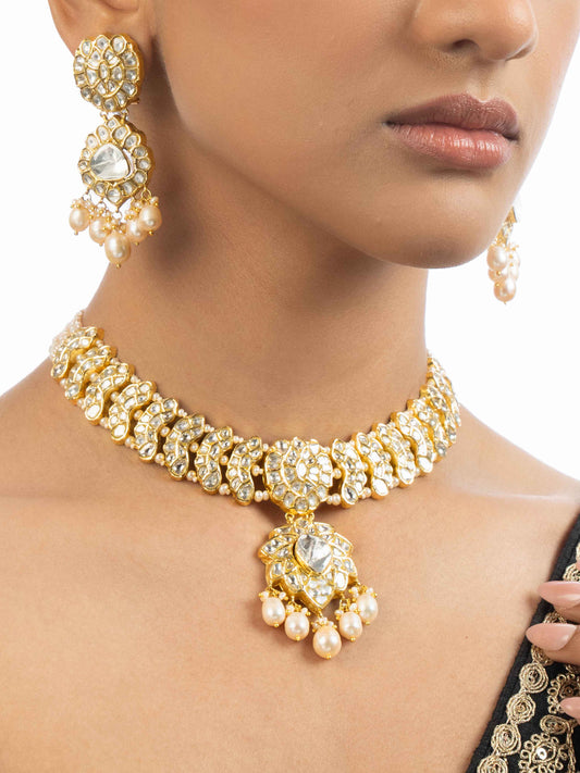 Shaili & Jivana Polki U Necklace Set
