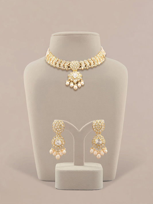 Shaili & Jivana Polki U Necklace Set