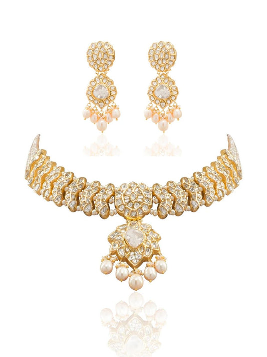 Shaili & Jivana Polki U Necklace Set