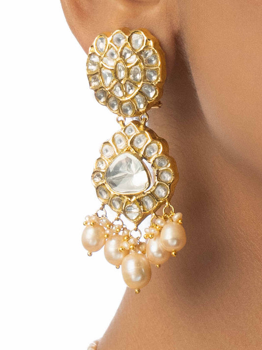 Jivana Polki Long Earrings