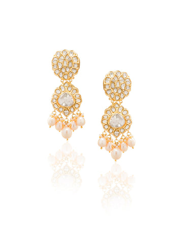 Jivana Polki Long Earrings