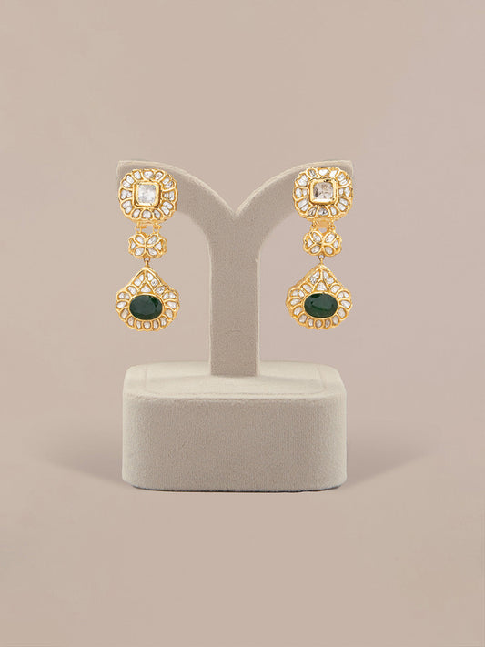 Zaina Polki Long Earrings