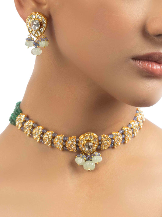 Raasya & Evany Polki Choker Set