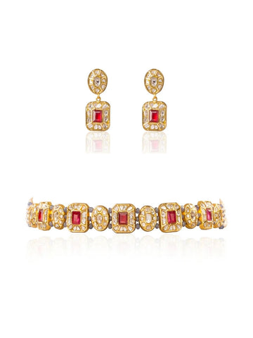 Ikara & Chitra Polki Choker Set