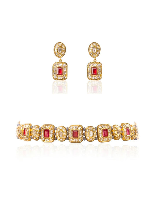 Ikara & Chitra Polki Choker Set