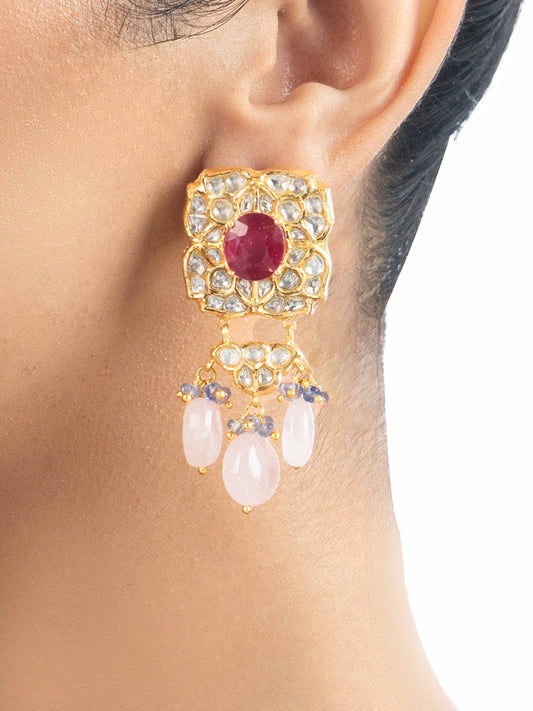 Yamaria Polki Long Earrings