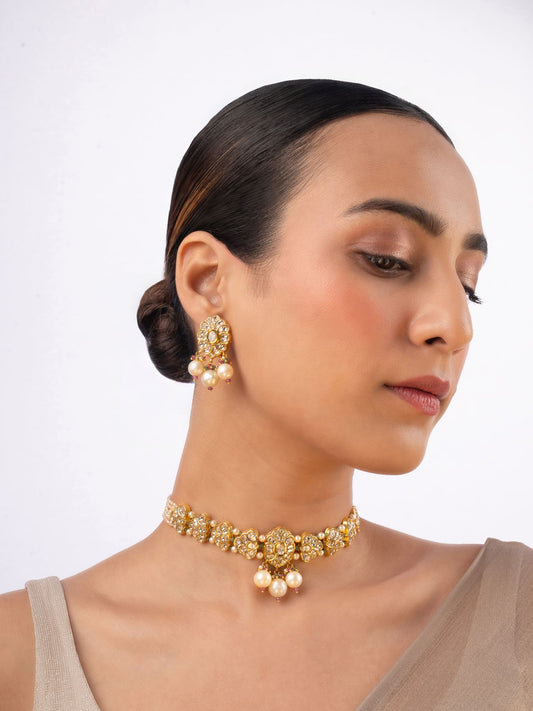Hazel & Kivara Polki Choker Set