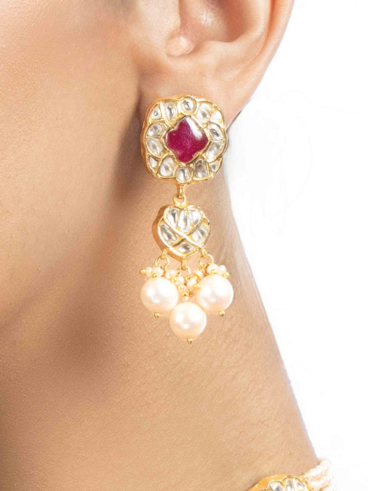 Zoella Polki Long Earrings