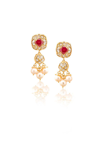 Zoella Polki Long Earrings