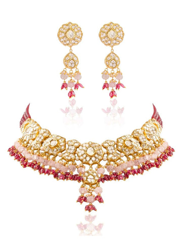 Arina & Zuhra  Polki U Necklace Set