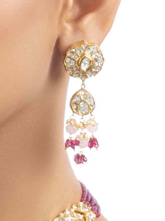 Zuhra  Polki Long Earrings